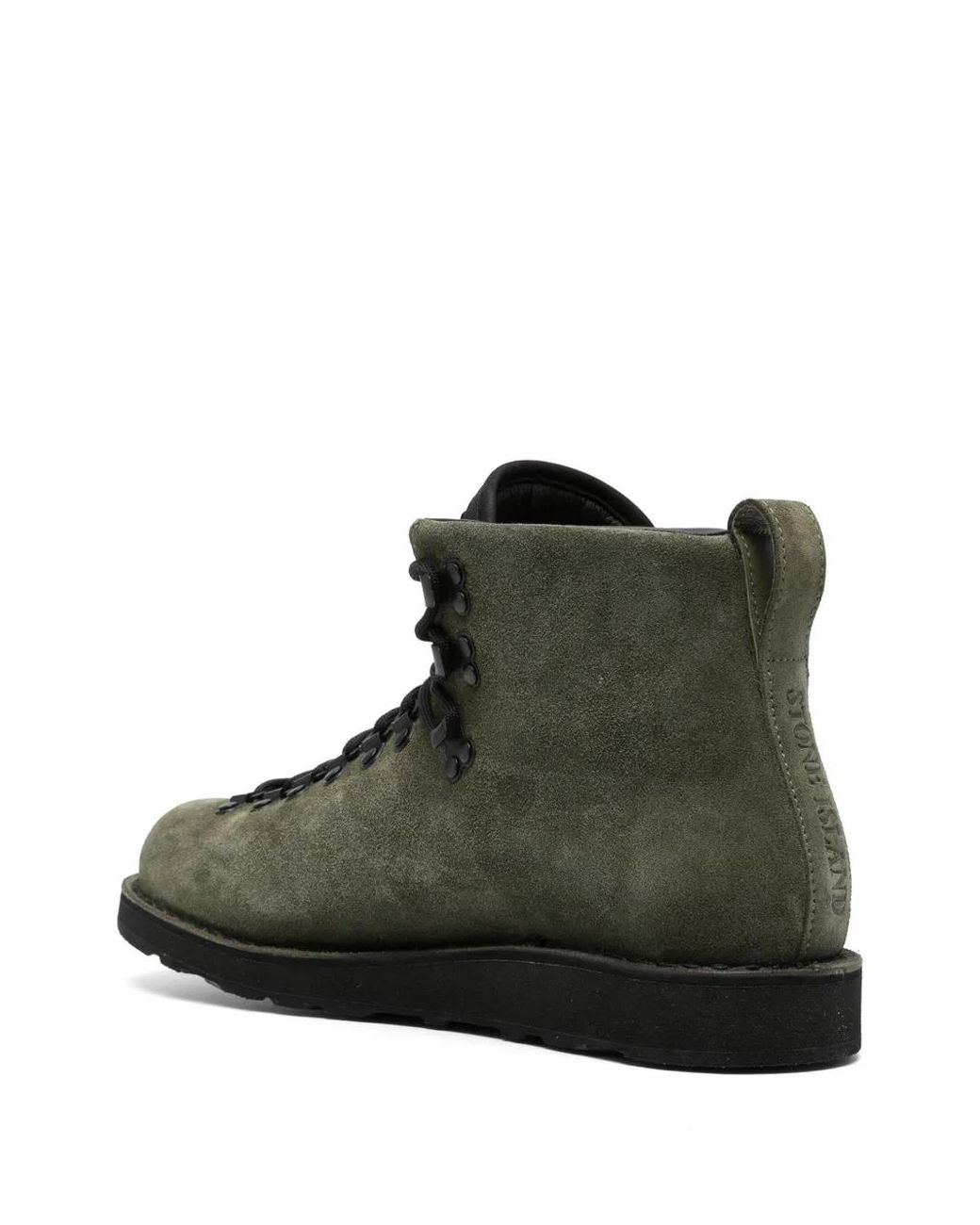 Stone Island Black Compass-Patch Boots for men