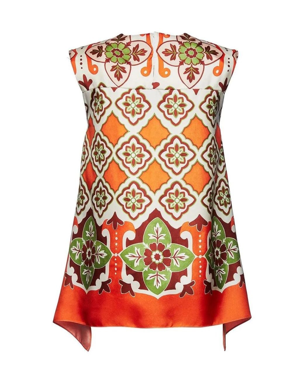 LaDoubleJ Orange Blouse San Carlo Imprimé À Design Asymétrique