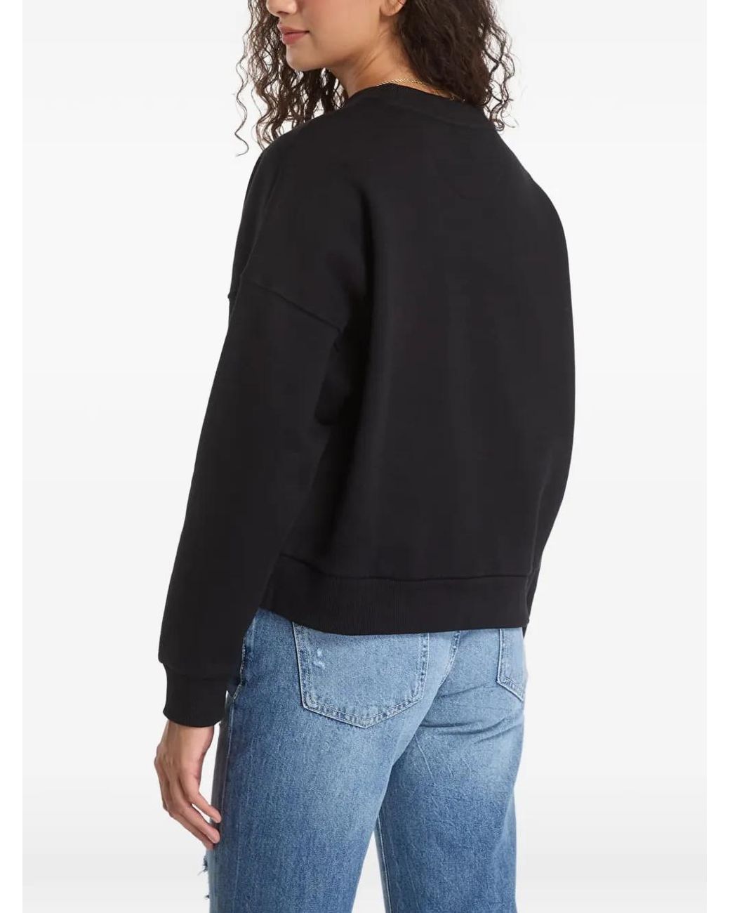 Guess Black Python Triangle Logo-Print Sweatshirt