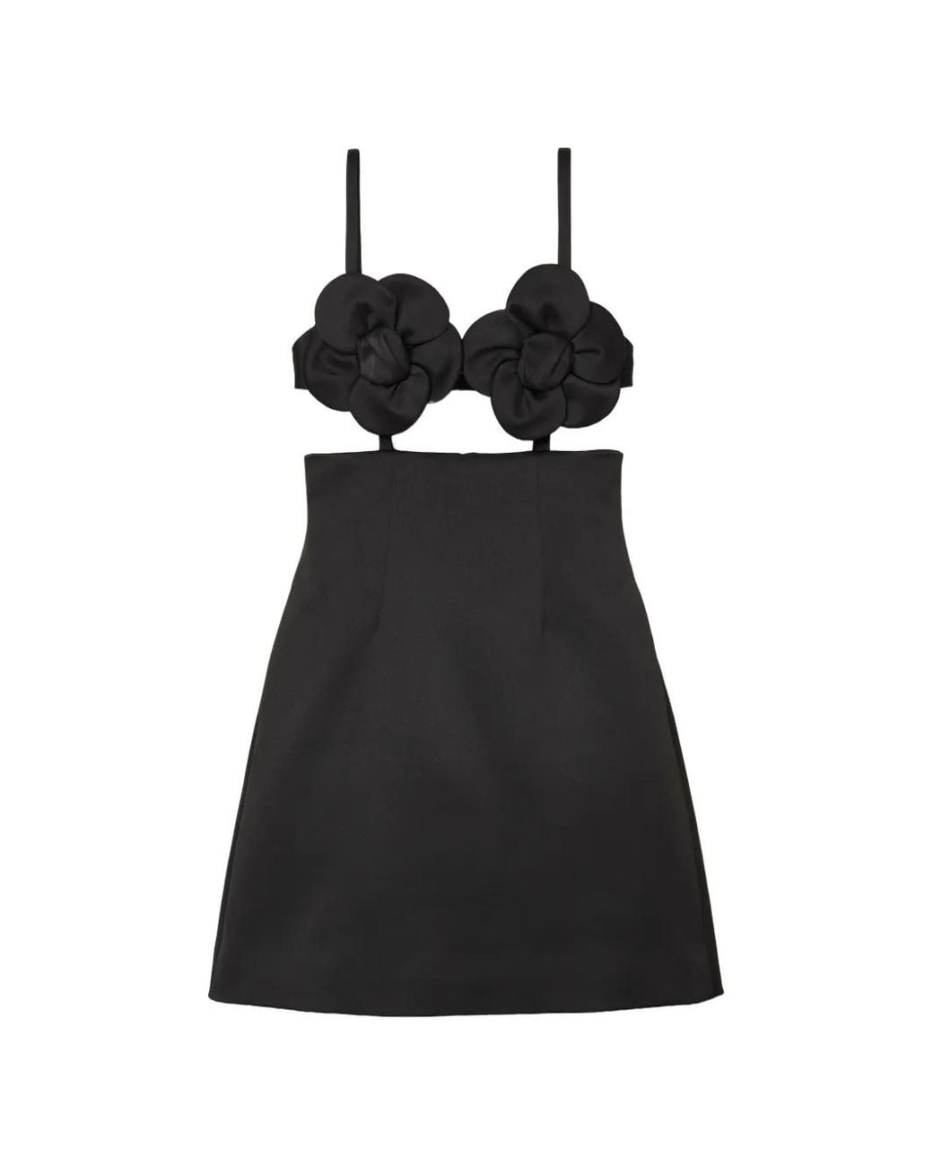Marc Jacobs Black Satin Daisy Applique Dress