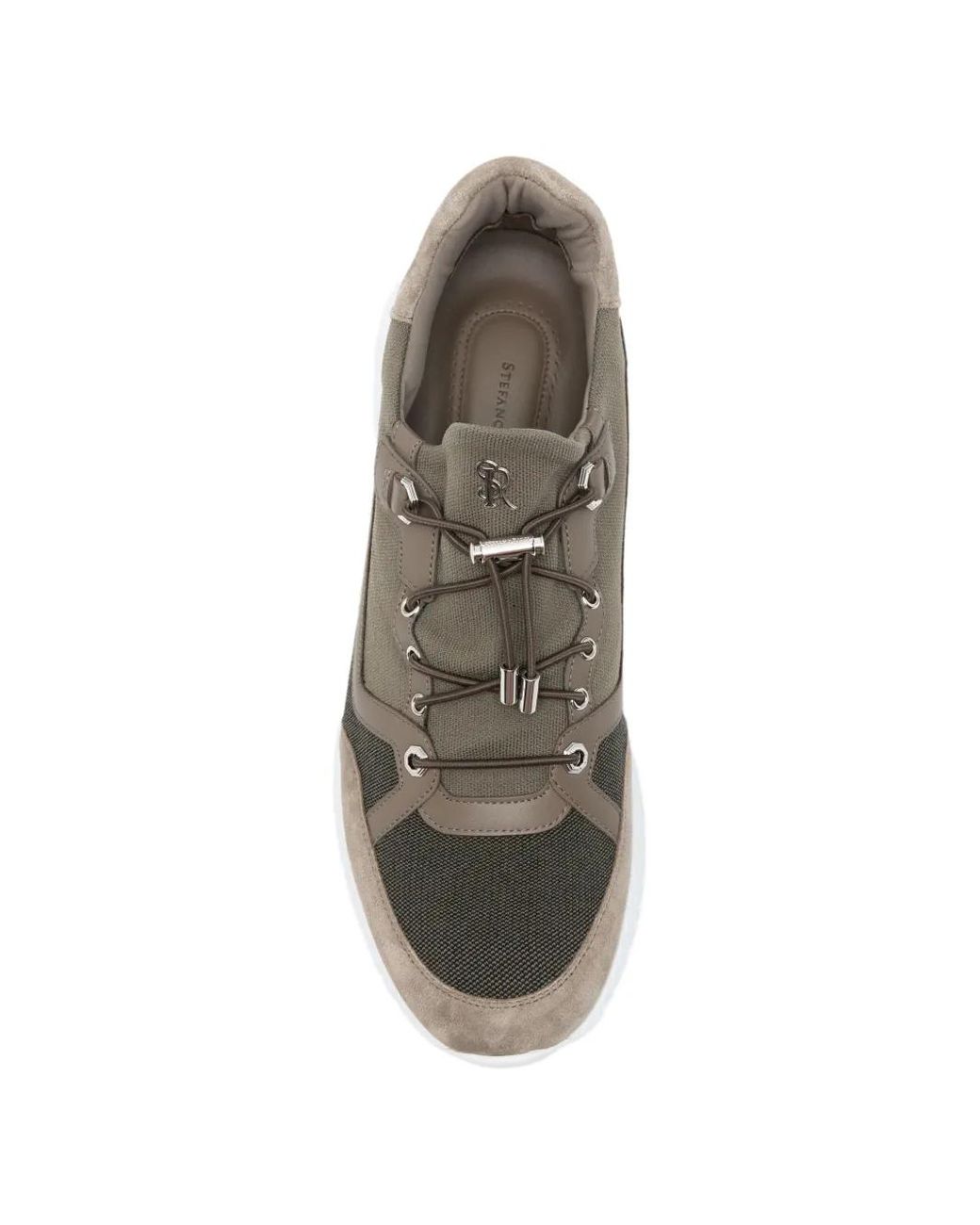 Stefano Ricci Gray Suede-Panelled Drawstring-Fastening Sneakers for men