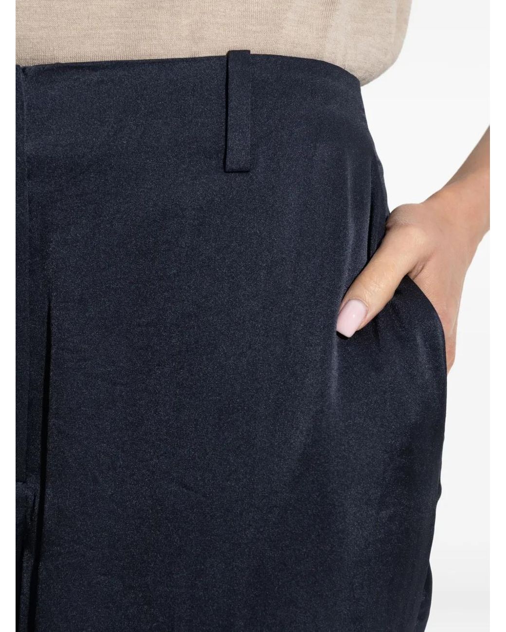 Theory Blue Satin Tailored Trousers