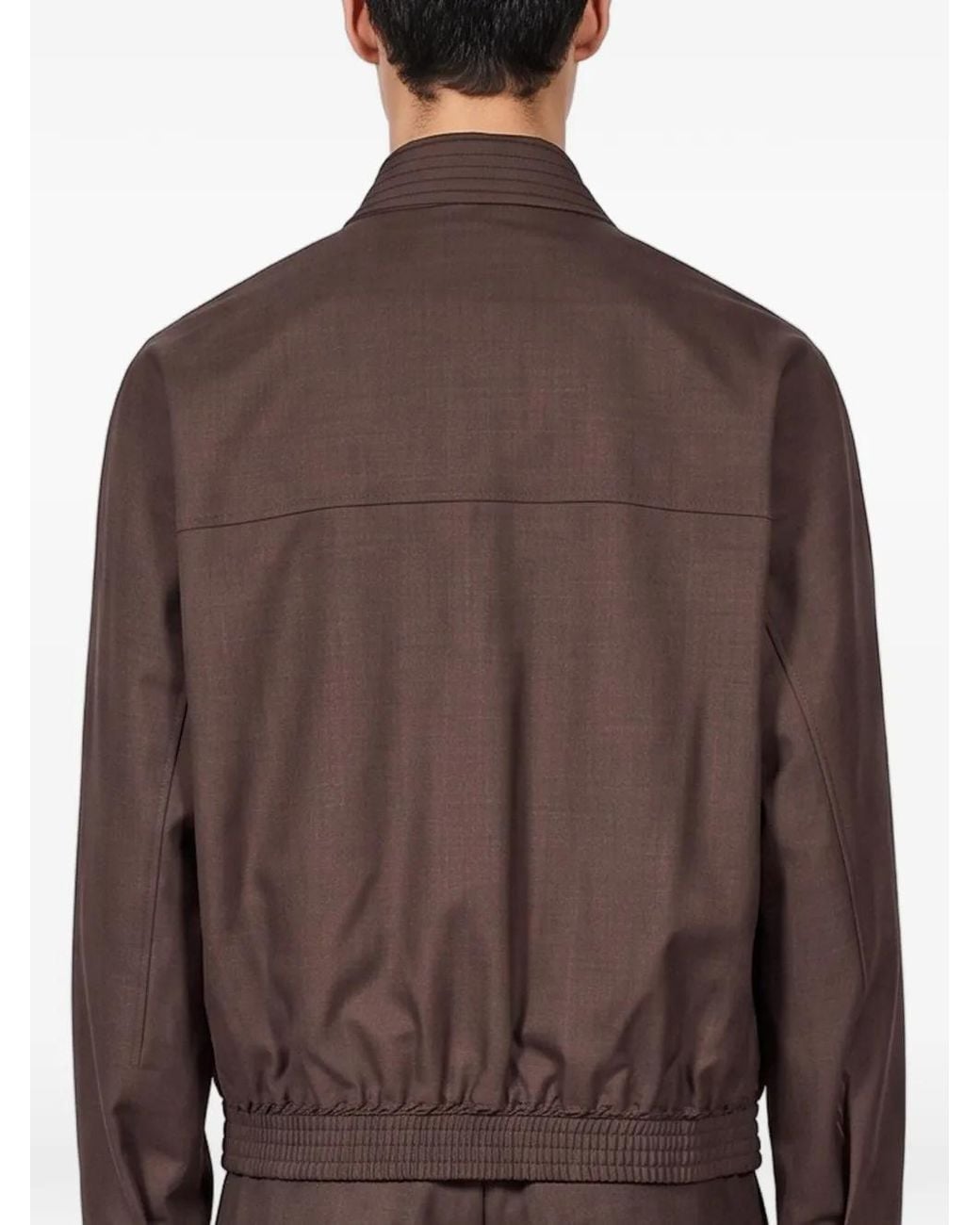 _J.L - A.L_ Brown Nave Zip-Up Bomber Jacket for men