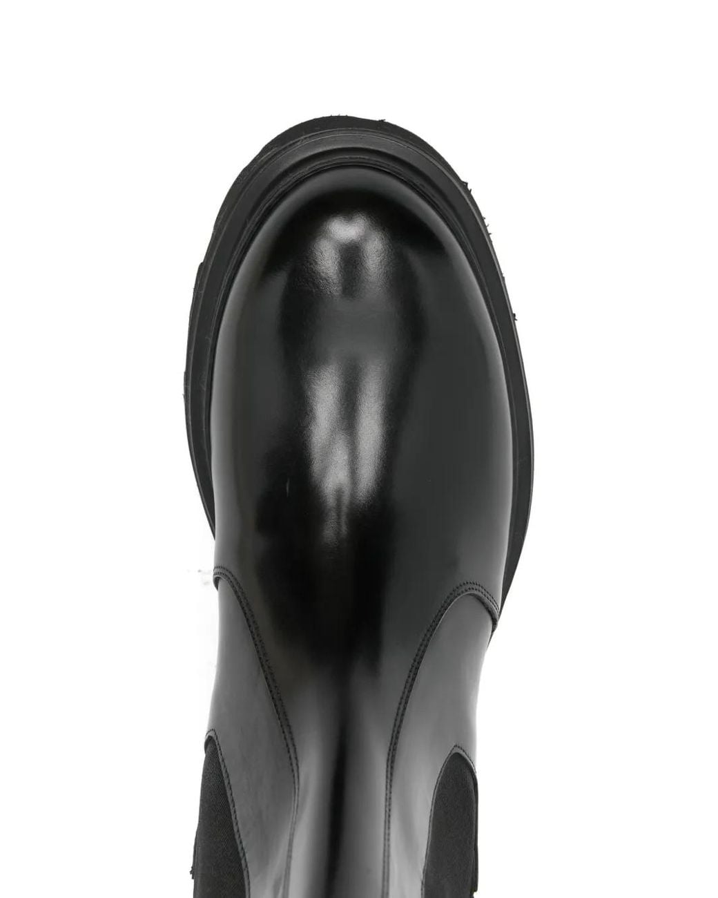 Corneliani Black Platform Pull-Tab Chelsea Boots for men