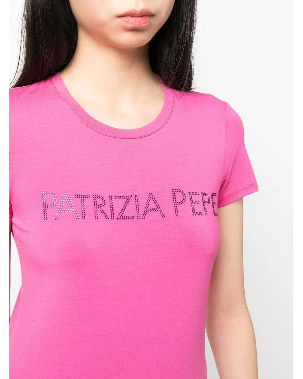 Patrizia Pepe Pink Essential Logo-Print T-Shirt