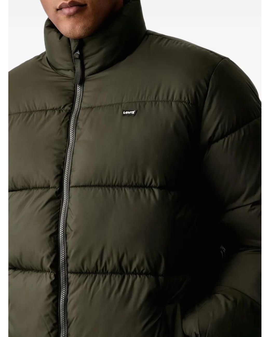 Levi's Black Quilted Logo-Patch Jacket for men
