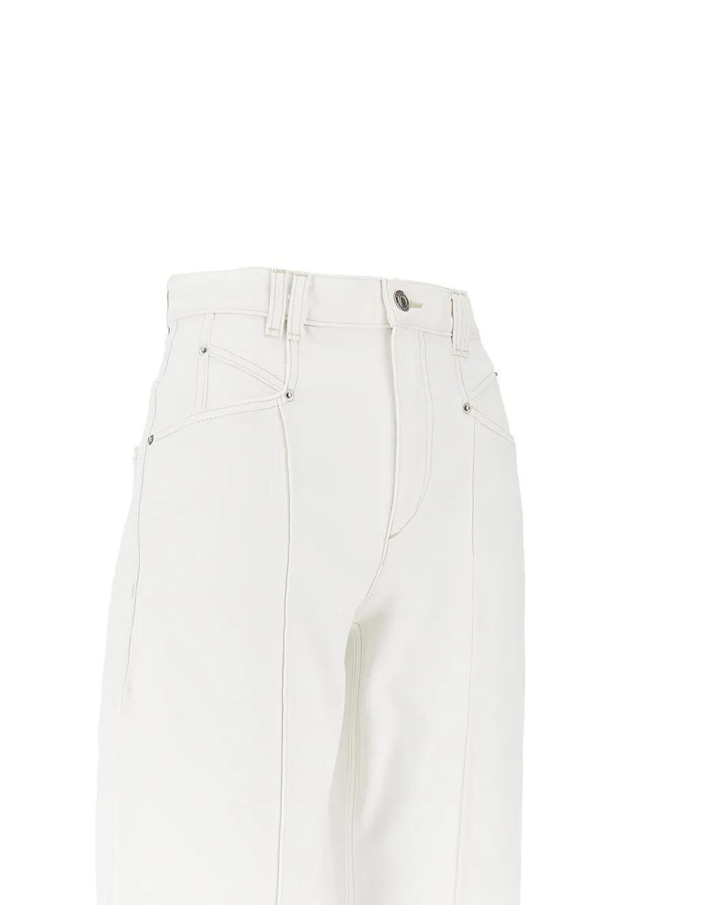 Isabel Marant White Drolane Logo-Patch Jeans