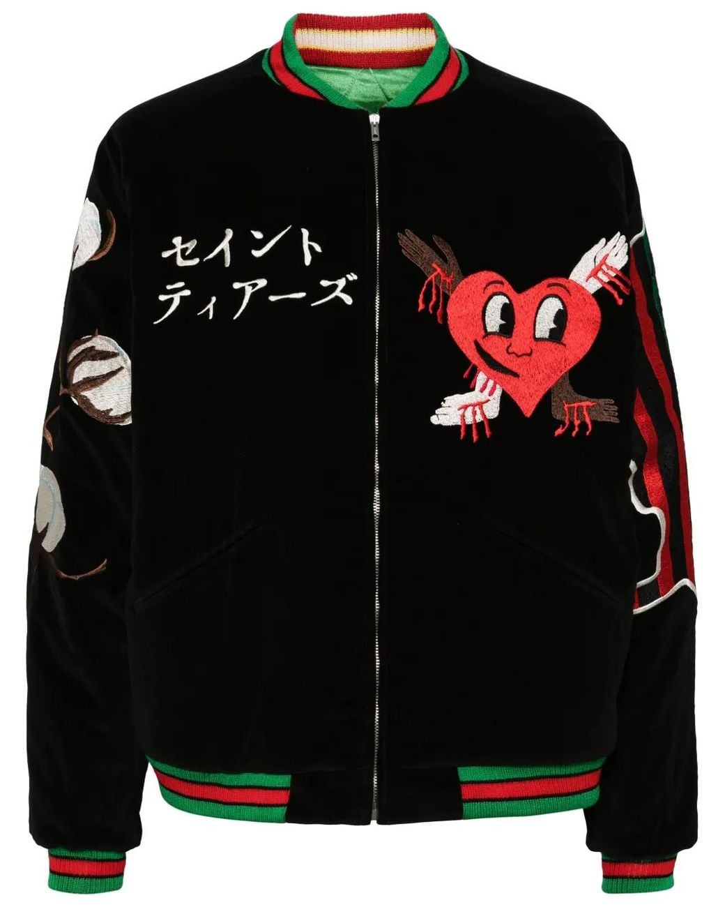 SAINT Mxxxxxx Black X Sukajyan Reversible Bomber Jacket for men