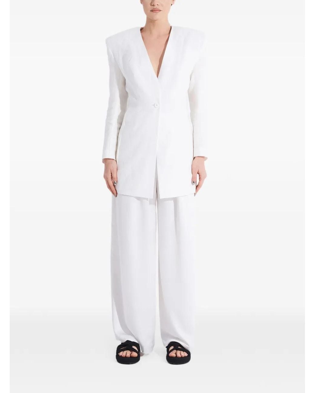 Tessitura Body Couture White Slim-Fit Blazer