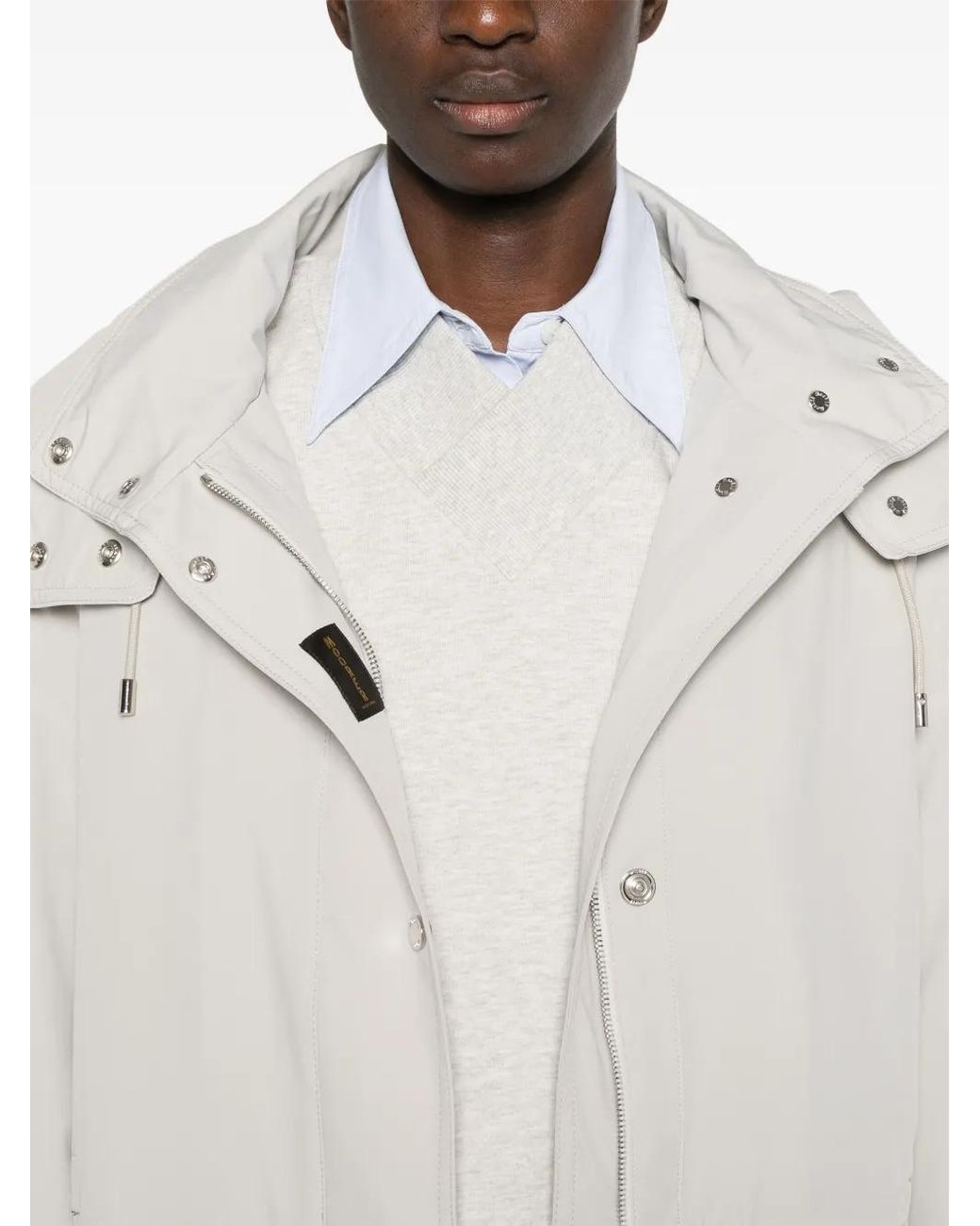Moorer Gray Gala-Knp Hooded Jacket
