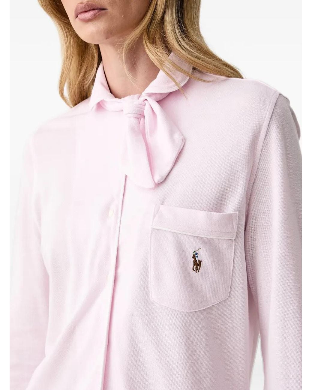 Polo Ralph Lauren Pink Logo-Embroidered Pajama Set