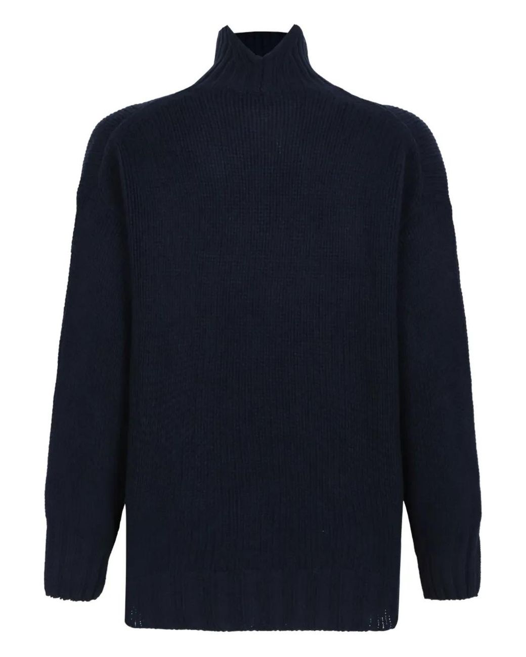 Douuod Blue High-Neck Sweater