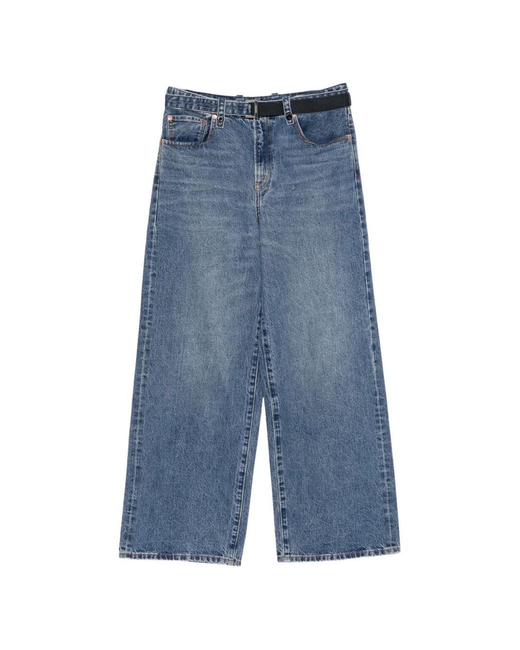 Sacai Blue X Levi's Belted Faded Jeans for men
