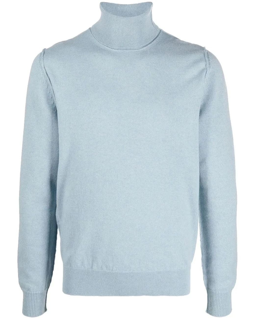 Maison Margiela Blue Roll-Neck Cashmere Jumper for men