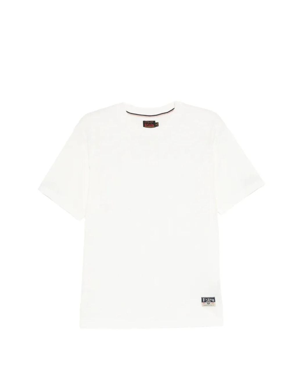 Evisu White Logo-Patch T-Shirt for men