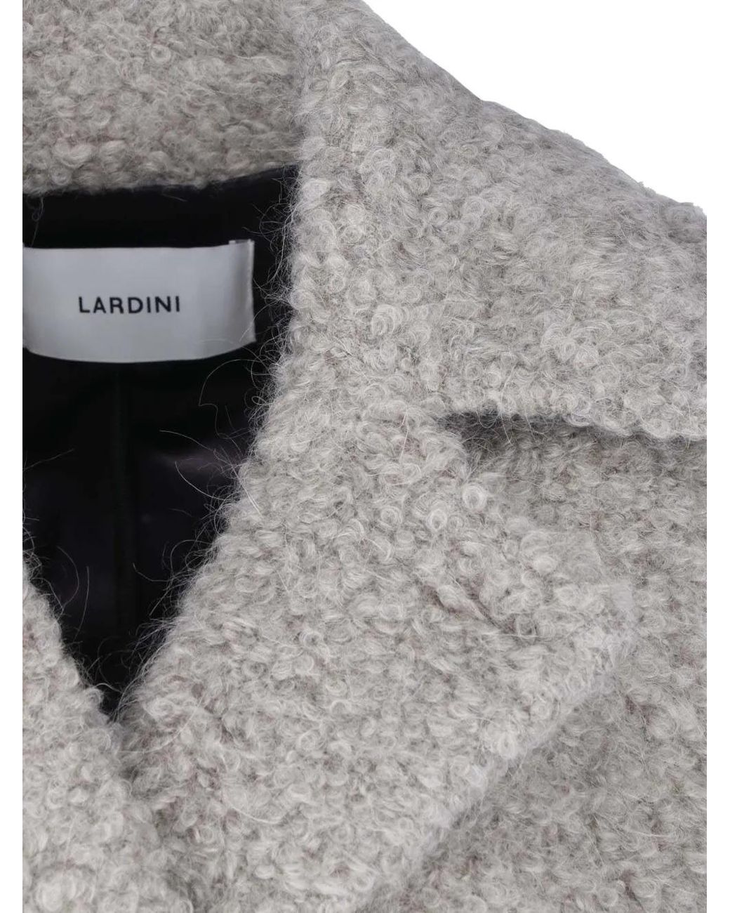Lardini Gray Double-Breasted Bouclé Jacket