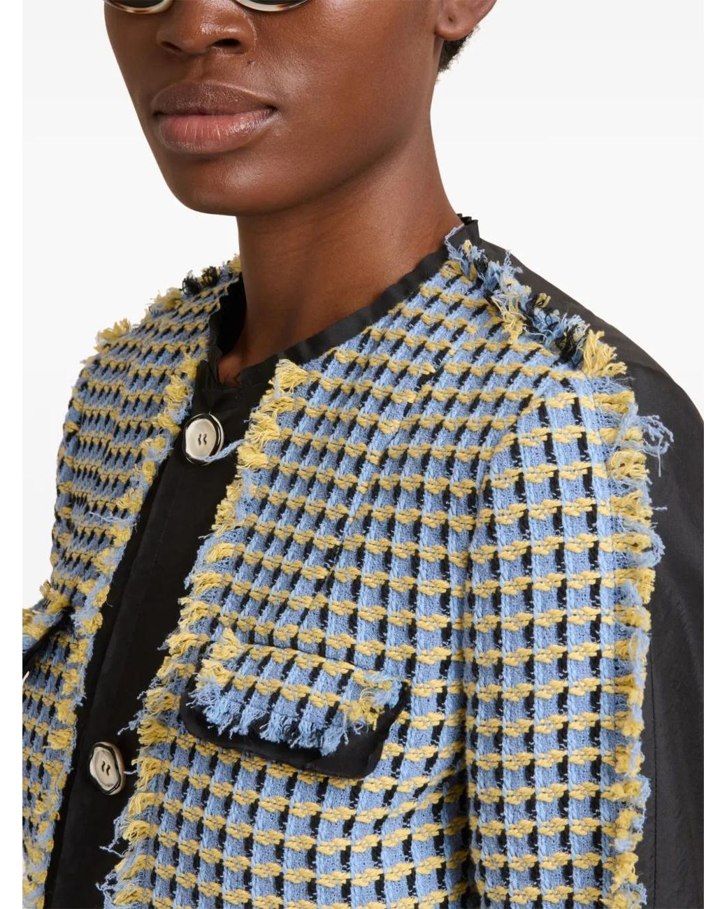 Marni Green Cotton Tweed-Effect Baby Jacket