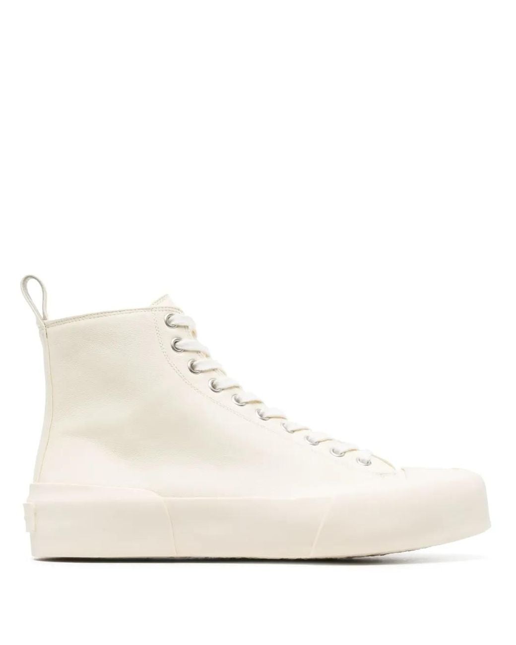 Jil Sander Natural Monochrome High-Top Sneakers