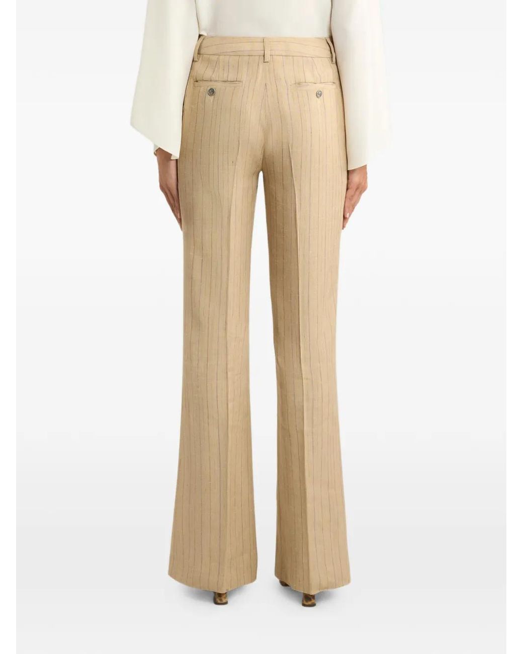 Etro Natural Striped Bootcut Trousers