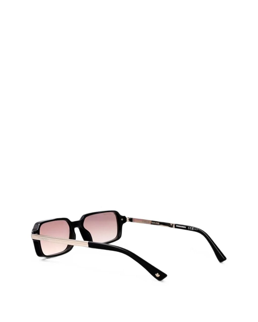 DSquared² Pink Lunettes De Soleil À Monture Rectangulaire for men