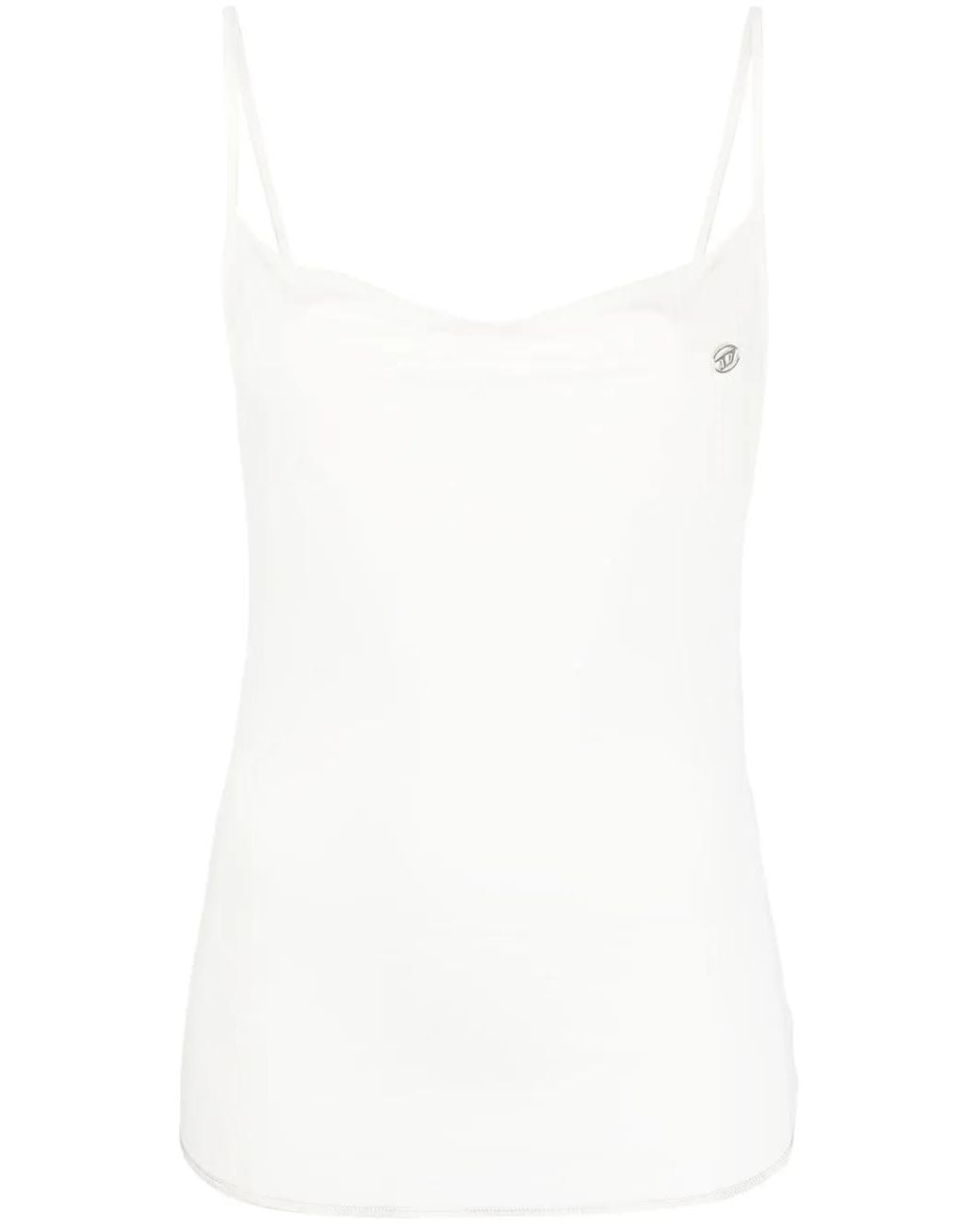 DIESEL White Logo-Plaque Tank Top