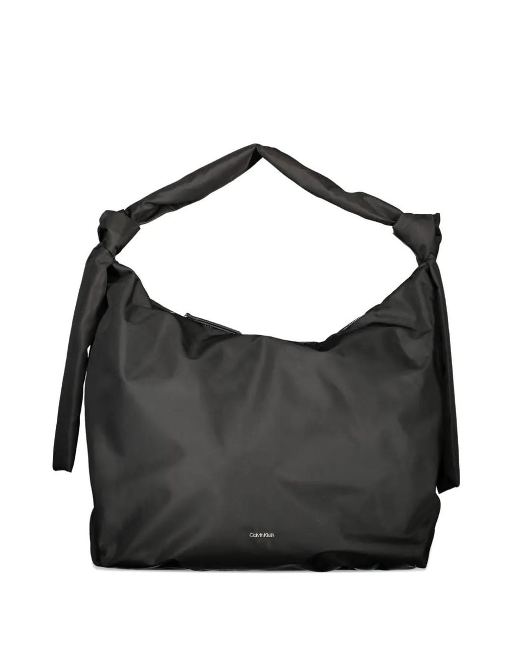 Calvin Klein Black Knotted Top-Handle Tote Bag