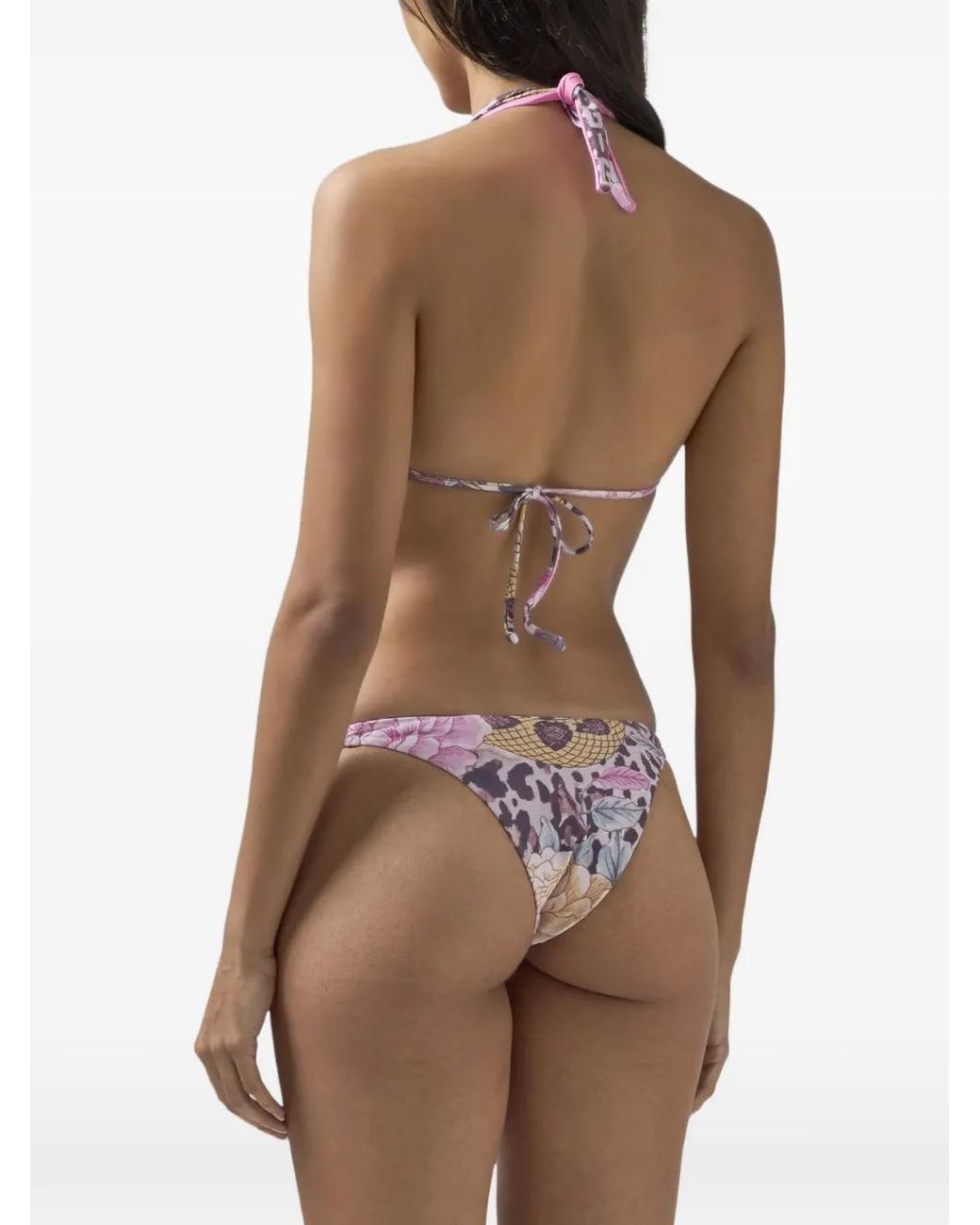Gcds Pink Floral-Print Bikini