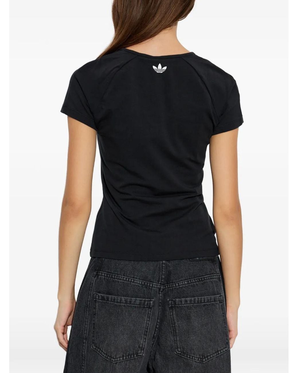 Adidas Black Crystal-Embellished V-Neck T-Shirt