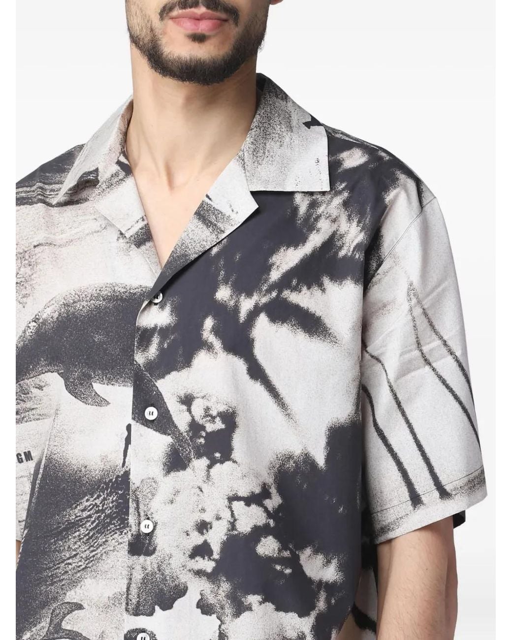 MSGM Overhemd Met Grafische Print in het Gray voor heren