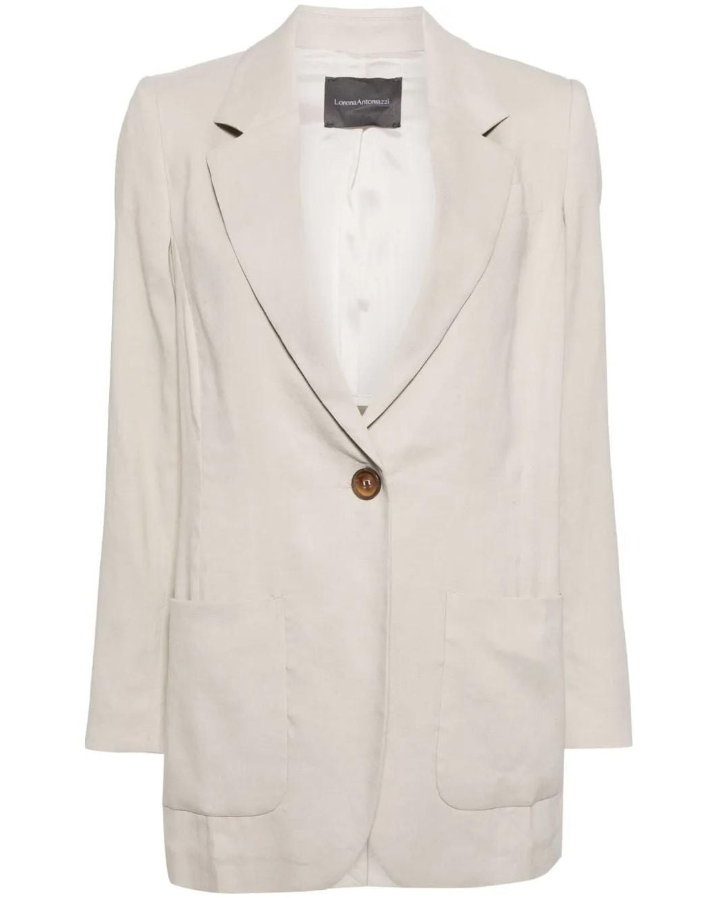 Lorena Antoniazzi White Single-Breasted Blazer