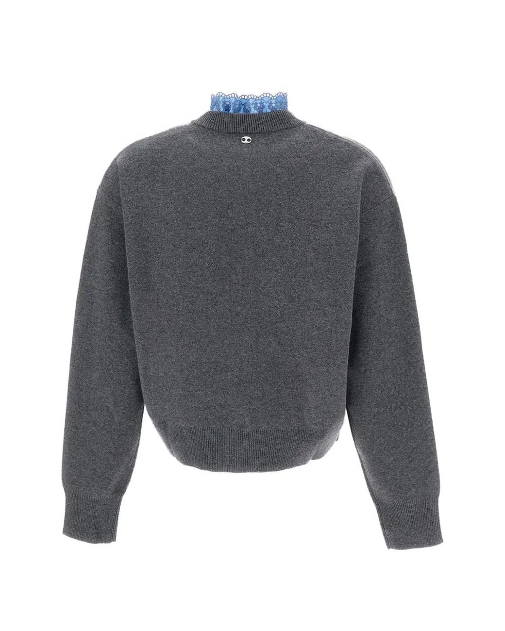 Rabanne Blue Cable-Knit Button-Up Cardigan