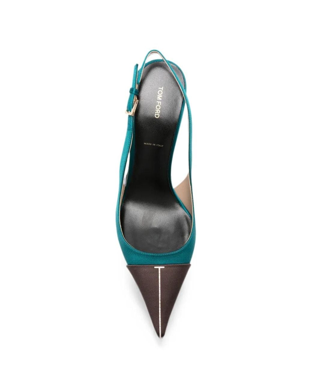 Tom Ford Blue Satin And Crystal Stones Thea Slingbacks