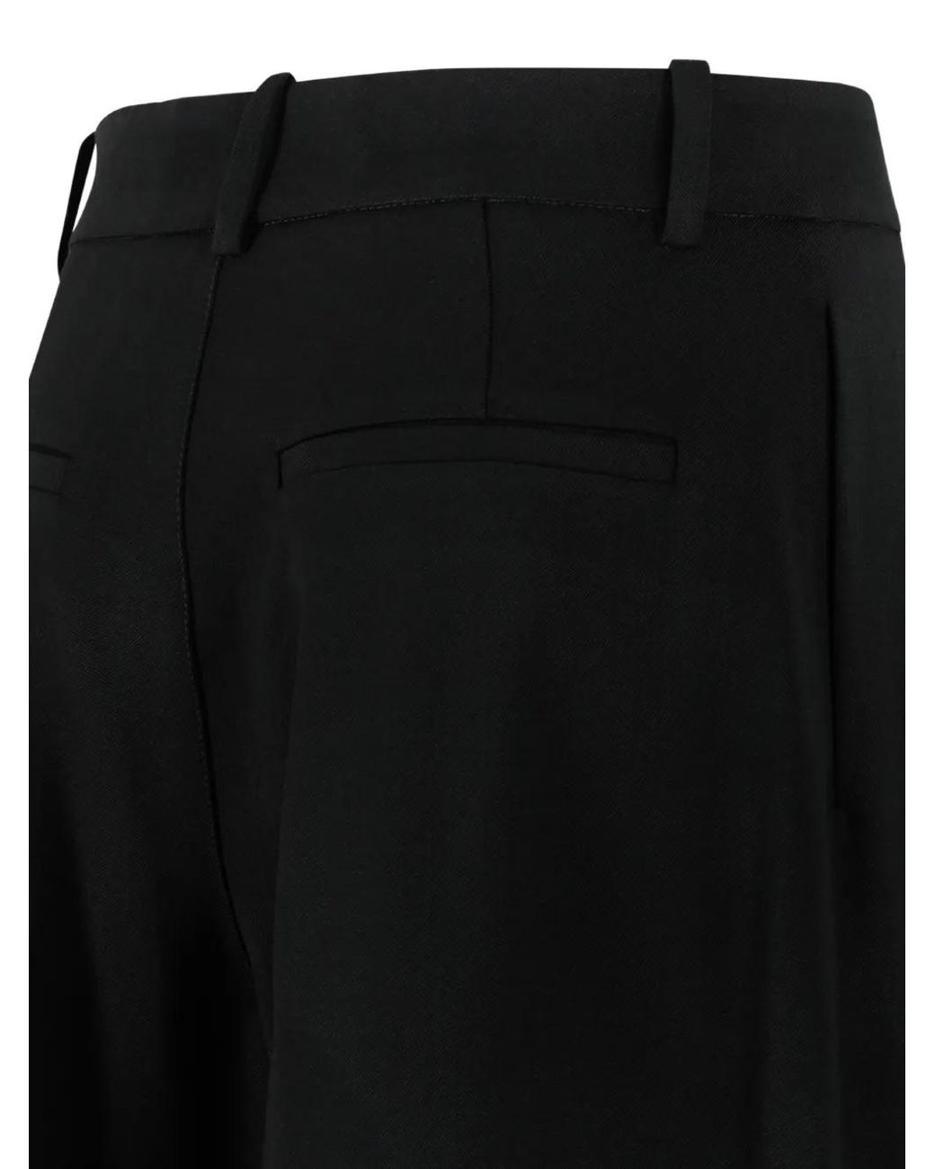 P.A.R.O.S.H. Black Pleated Wide-Leg Trousers