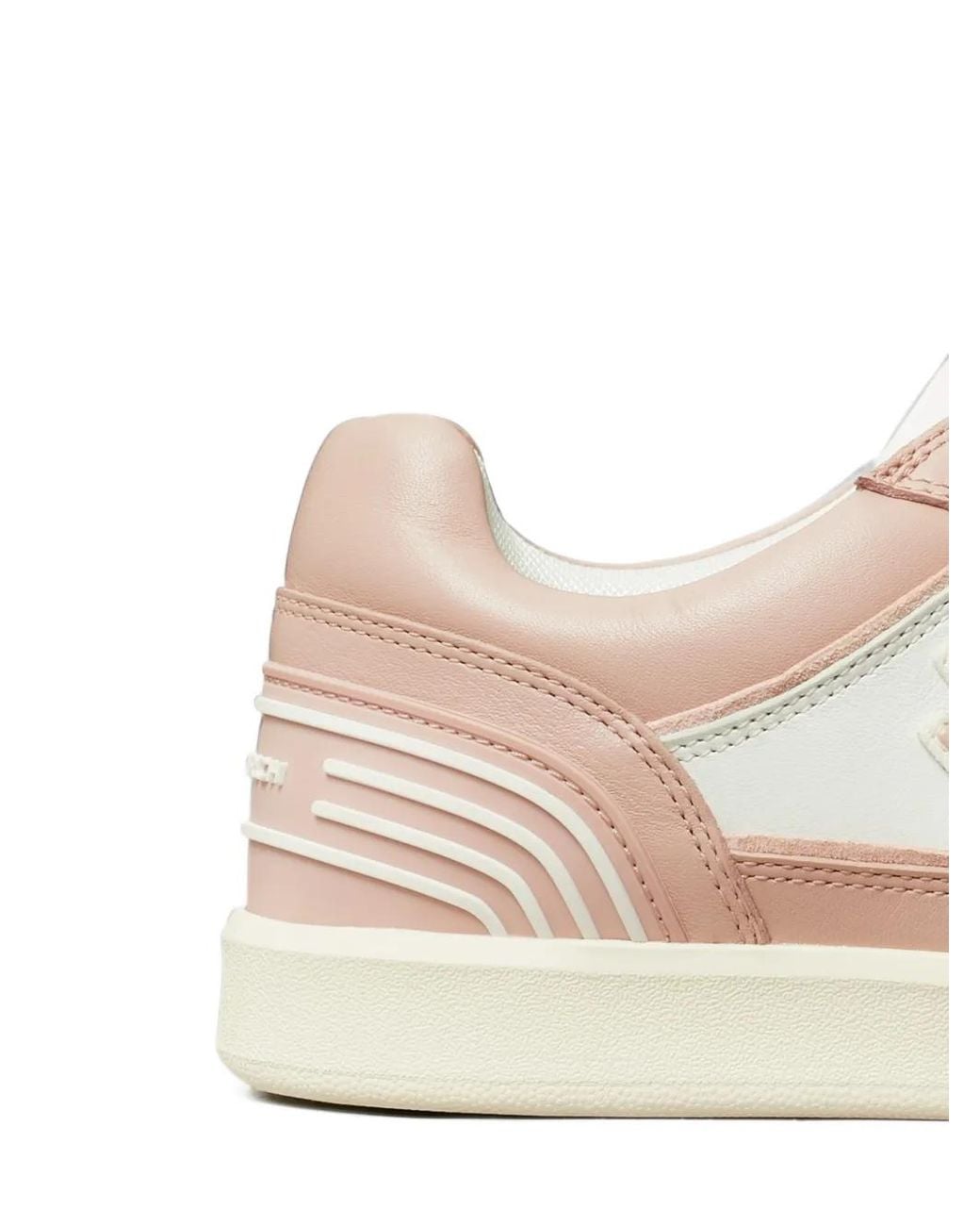 Tory Burch White Clover Court Panelled Leather Sneakers