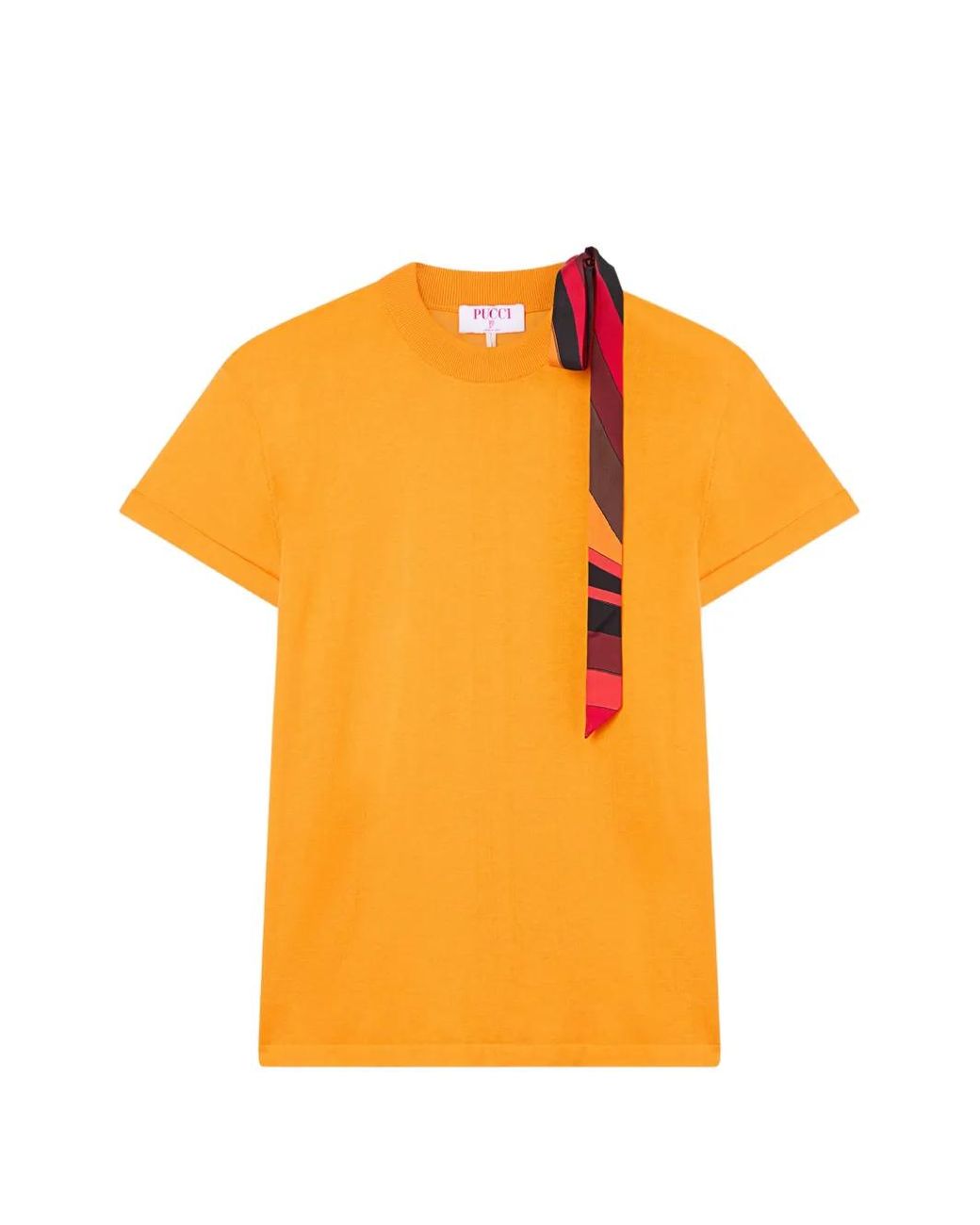Emilio Pucci Orange T-Shirt With Silk Detail