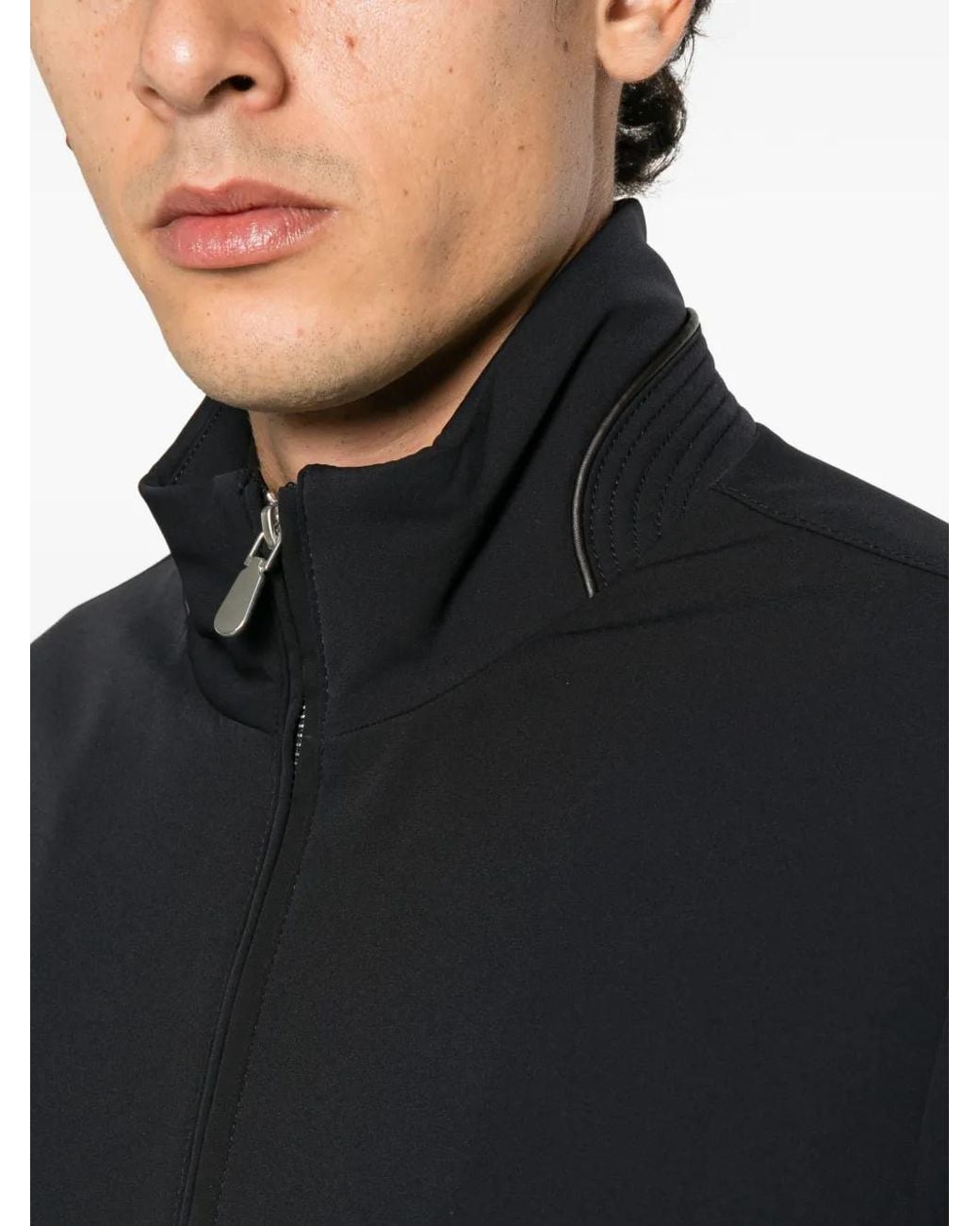 Alberto Gozzi Black Zip-Up Bomber Jacket for men