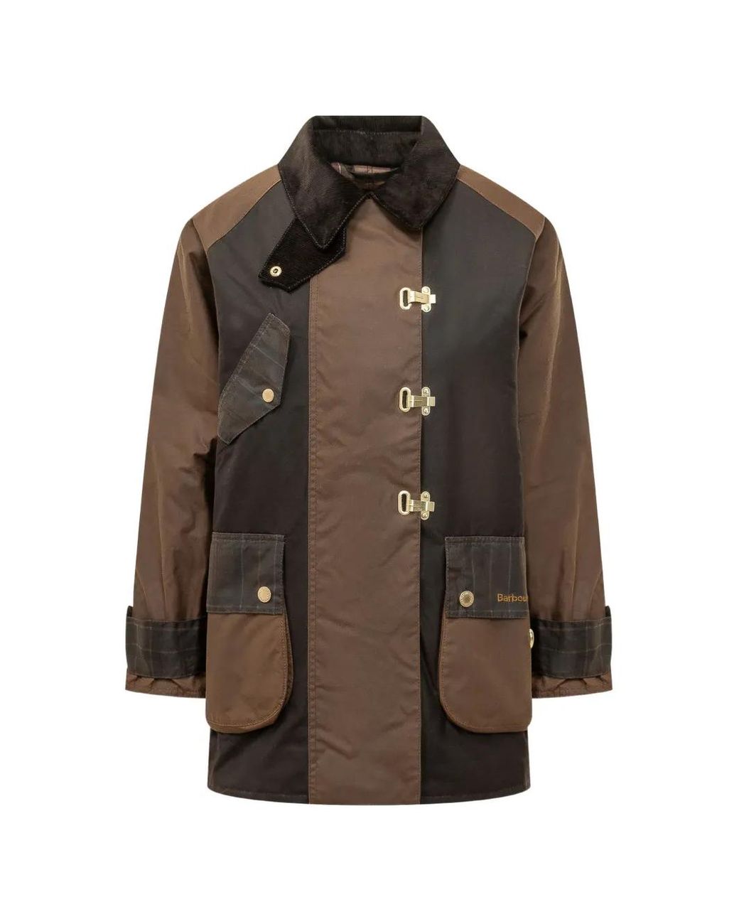 Barbour Brown Felton Checked Waxed-Cotton Coat