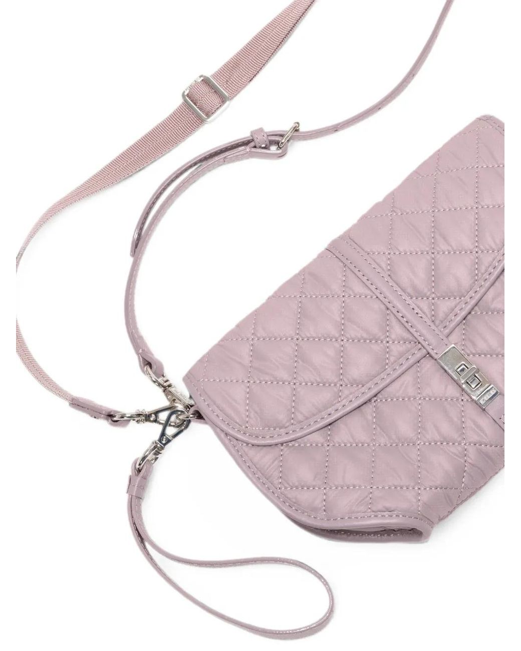 MZ Wallace Pink Small Astor Quilted Clutch Bag