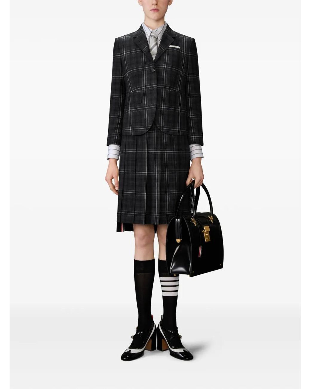 Thom Browne Black Windowpane Plaid Cool Wool Sportcoat