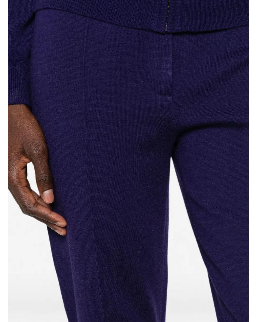 Bompard Blue Knitted Bootcut Trousers