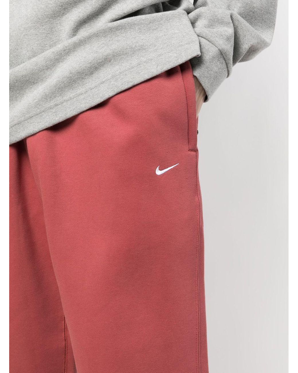 Nike Swoosh-detail Track Pants in Red for Men | Lyst