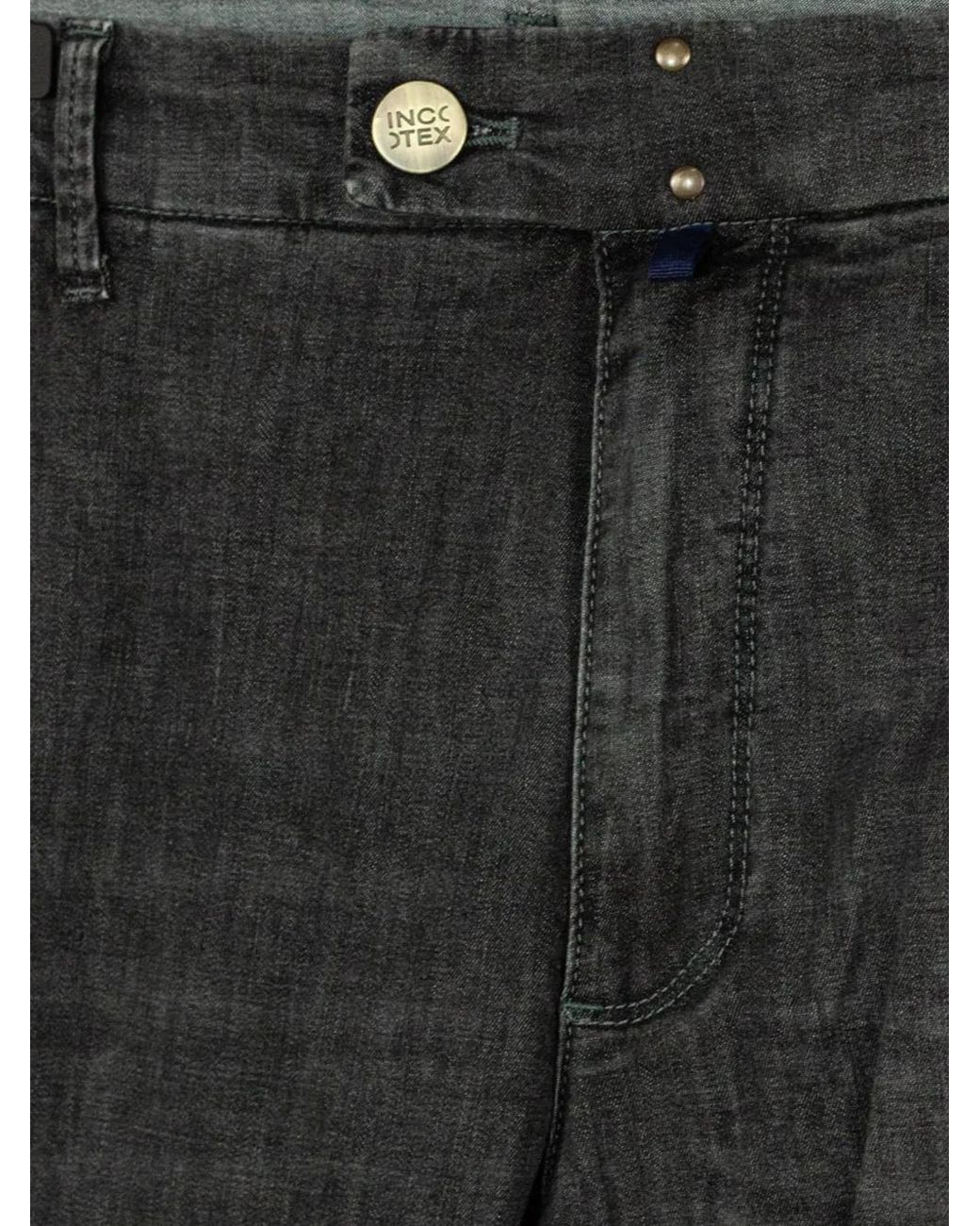 Incotex Black Faded-Effect Jeans for men
