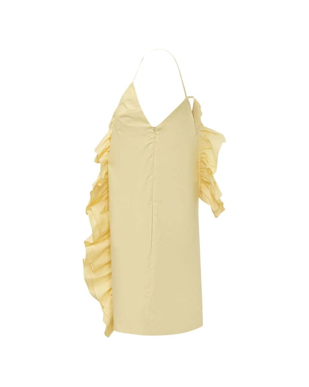 MSGM Metallic Ruffled V-Neck Mini Dress