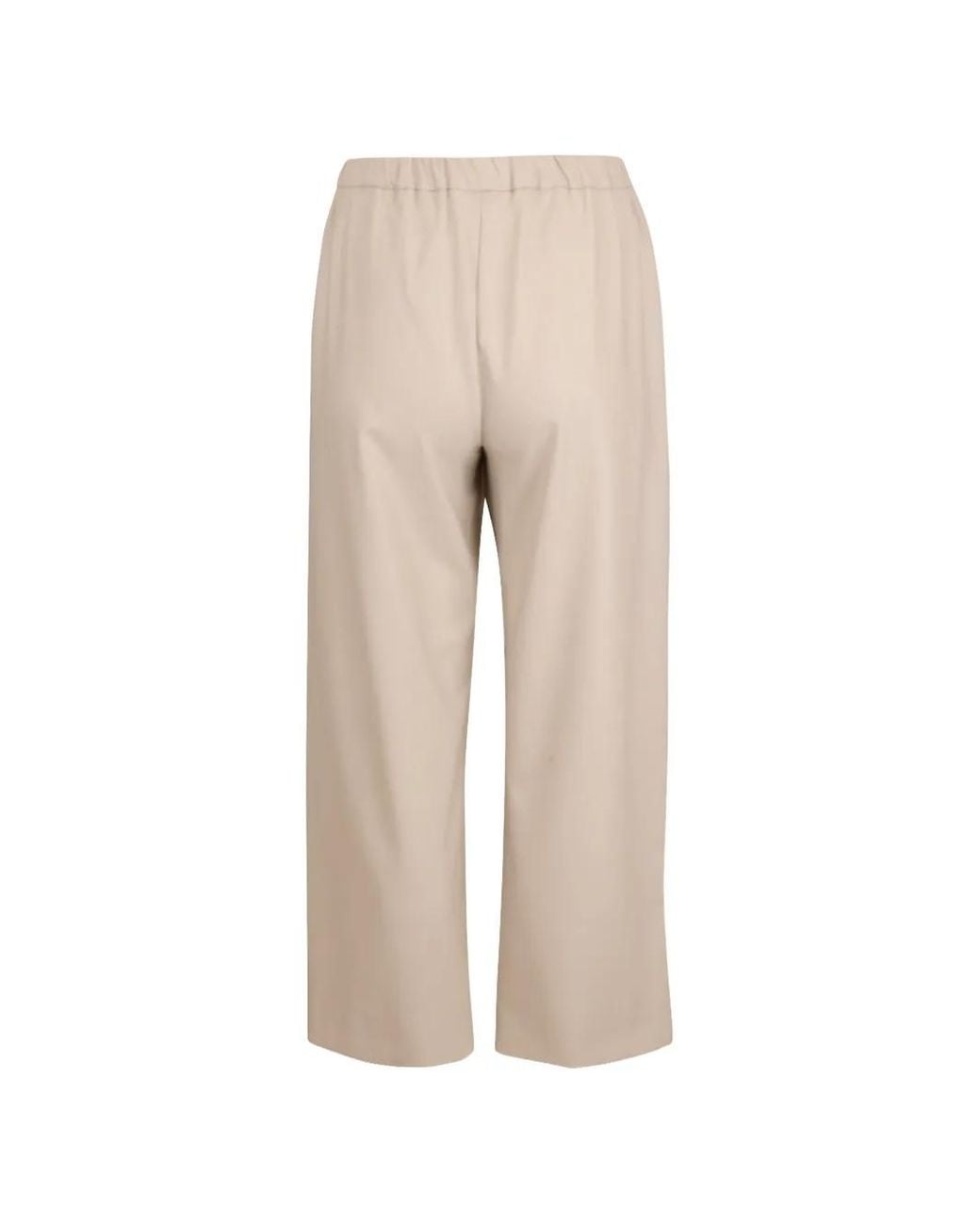 Max Mara Natural Drawstring Cropped Trousers