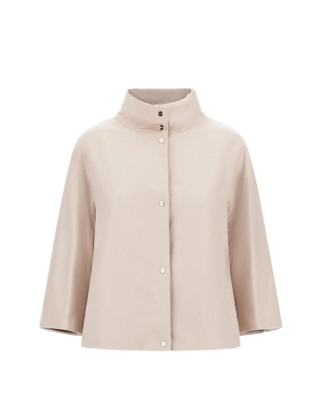 Herno Natural High-Neck Button Cape