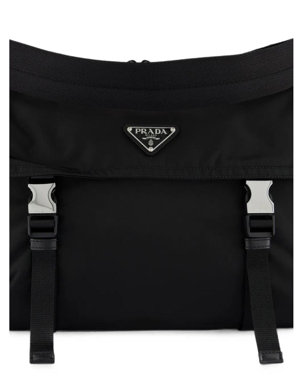 Prada Black Explore Re-Nylon And Leather Duffel Bag for men