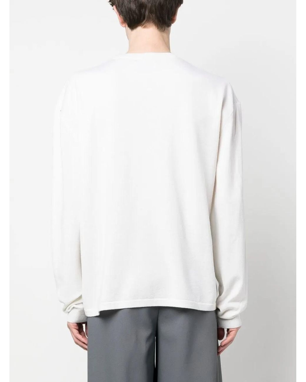 Martine Rose White Logo-Print Crewneck Sweatshirt for men
