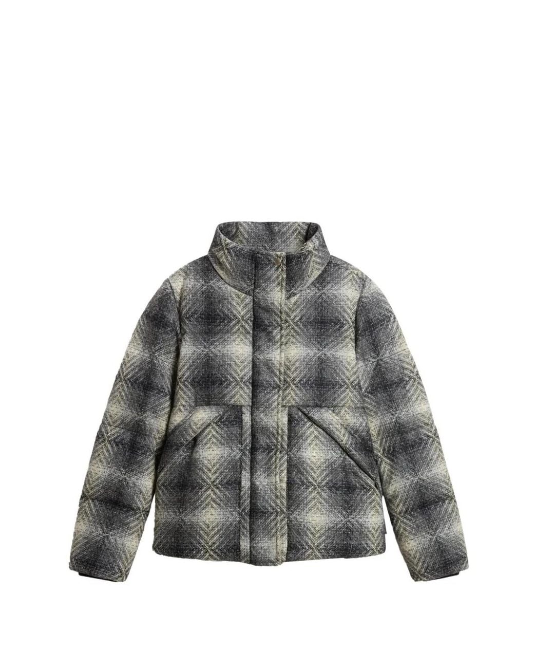 Woolrich Gray Check Virgin-Wool Jacket
