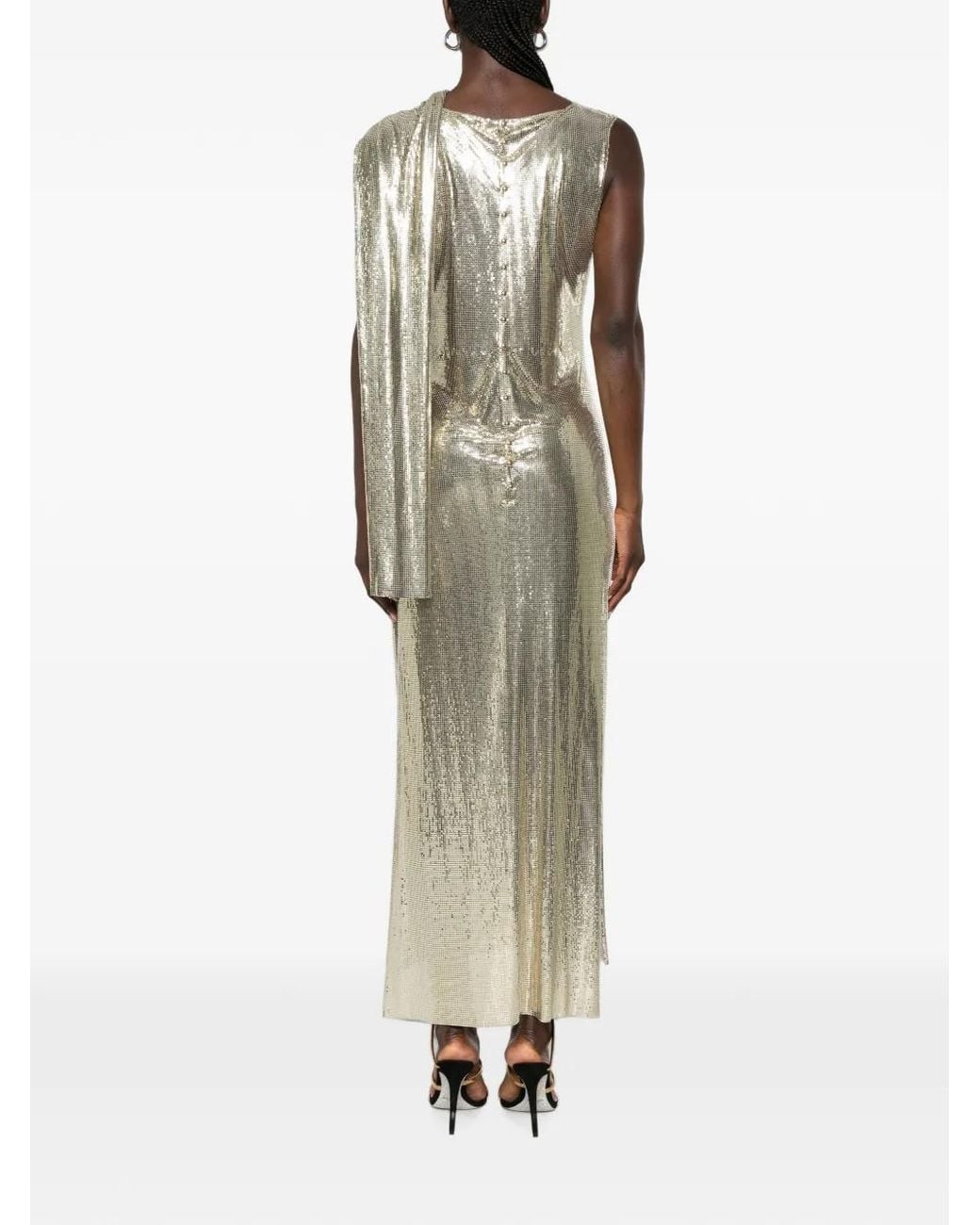 Rabanne White Draped Chainmail Dress