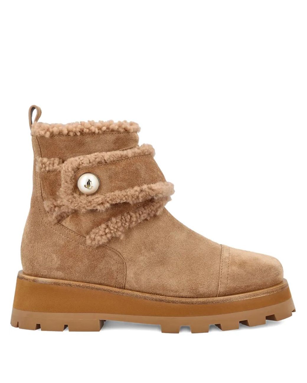 Jimmy Choo Brown Meena Flat Shearling Boots